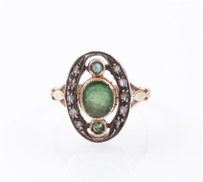 Diamant/Smaragddamenring - Jewellery, Works of Art and art