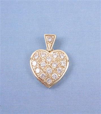 Brillantanhänger HERZ zus. ca. 0,50 ct - Jewellery, Works of Art and art