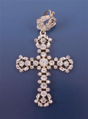 Altschliffbrillant/DiamantKreuz zus. ca. 2,80 ct - Uhren & Schmuck (SA)