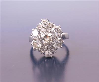 Brillant/Altschliffbrillant/ Diamant Damenring zusammen ca. 3,10 ct - Jewellery, Works of Art and art