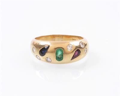 Brillant/Farbstein-Ring - Gioielli, arte e antiquariato