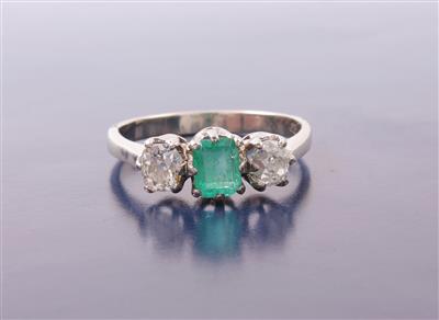 Diamanten 0,70 ct Smaragd Ring - Schmuck, Kunst & Antiquitäten