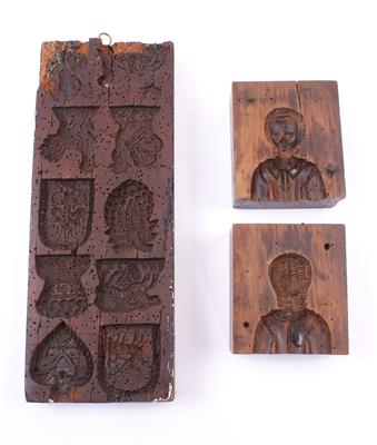 Zwei Holzmodeln, alpenländisch 18./19. Jhdt. - Schmuck, Kunst & Antiquitäten