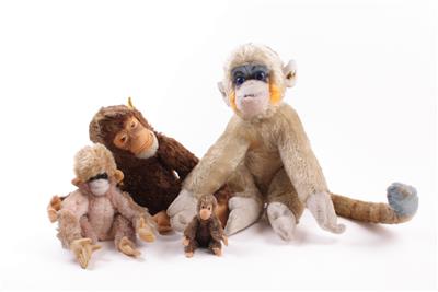 4 Steiff-Figuren "Affen" - Einfach tierisch