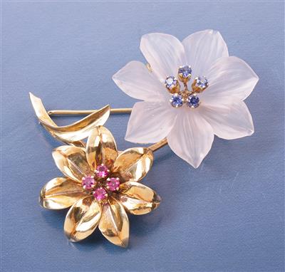 Blütenbrosche - Jewellery, antiques and art