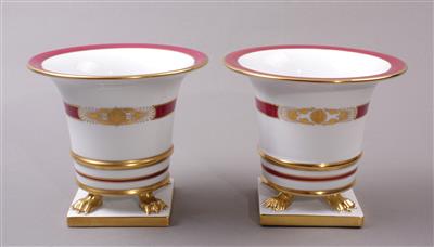 Paar Vasen, ungarisches Porzellan, Marke Herend, - Schmuck, Kunst und Antiquitäten