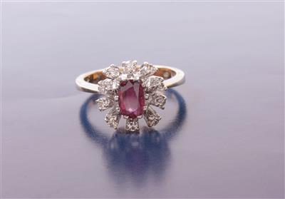 Brillant/Rubin-Damenring - Jewelery, Art & Antiques