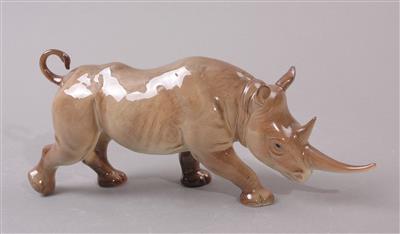 "Nashorn" (Rhinozeros), deutsches Porzellan, Marke Goebel, - Porcelán, sklo a keramika