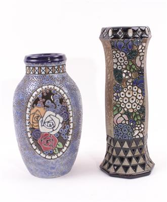 2 Dekorative Vasen - Porzellan, Glas und Keramik