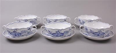 6 Suppenschalen mit Untersatz, Meissner Porzellan, - Porcellana, vetro e ceramica