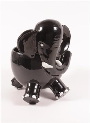 Blumenübertopf in Form eines Elefanten - Porzellan, Glas und Keramik