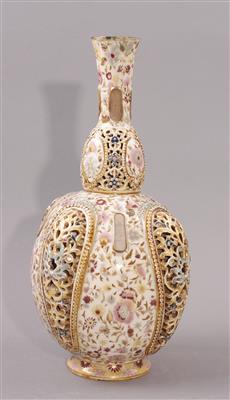 Dekorative Vase, ungarische Keramik, Marke Zsolnay/Pecs, - Porcelán, sklo a keramika