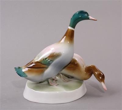 Entenpaar, ungarisches Porzellan, Marke Zsolnay/Pecs - Porzellan, Glas und Keramik