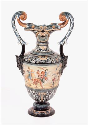 Historismus Henkelvase, um 1880/90, - Klenoty, umění a starožitnosti