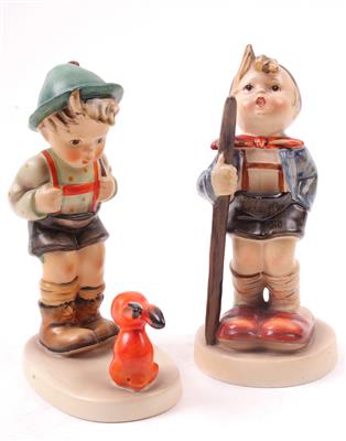 2 Hummelfiguren, "Jägerlein/ Hans im Glück", - Gioielli, arte e antiquariato