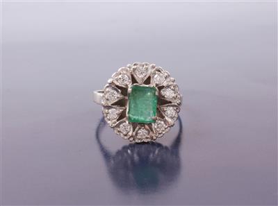 Brillant/Smaragd-Damenring - Jewellery, Works of Art and art