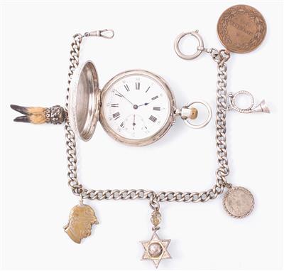 Herrentaschenuhr Uhrkette mit Angehänge - Jewellery, Works of Art and art