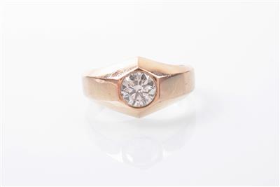 Solitär-Herrenring 0,88 ct (graviert) - Jewellery and Watches