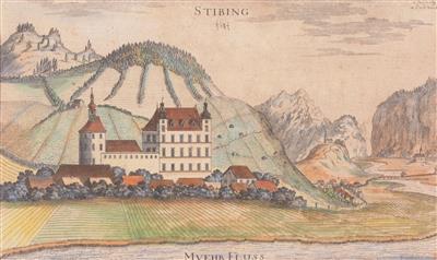 Alter Stahlstich von Stibing 1681 (Stübing b. Graz) - Klenoty, umění a starožitnosti