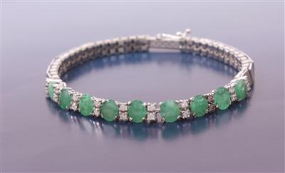 Brillant/Smaragd Armband 0,30 ct - Watches & Jewellery
