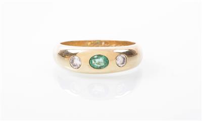 Brillant/Smaragd Herrenring 0,34 ct - Hodinky a šperky