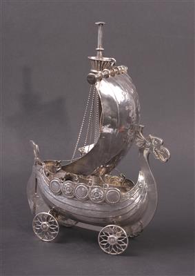 Segelschiff-Modell auf Rädern - Hodinky a šperky