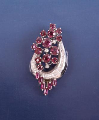 Diamant/Rubin Anhänger/Brosche - Jewellery, antiques and art