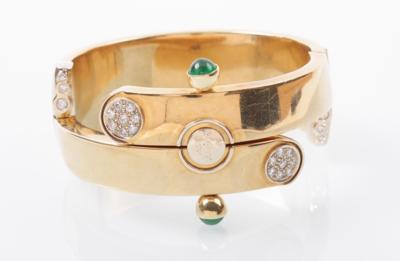 Brillant/Smaragdarmreif zus. ca. 0,75 ct - Šperky a hodinky