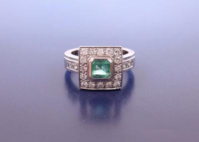 Brillant/Smaragddamenring - Jewelry & Watches