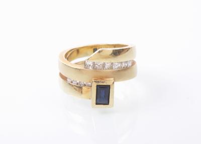 Brillant/Diamant/Saphir-Ring - Klenoty, umění a starožitnosti