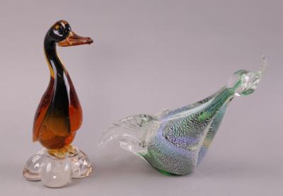 2 Wasservögel, Murano/ Italien, um 1960/70 - Porzellan, Glas und Keramik