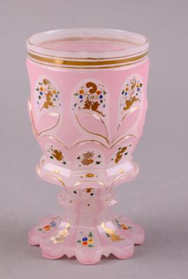 Biedermeier-Fußbecher, Mitte 19. Jhdt., - Porzellan, Glas und Keramik