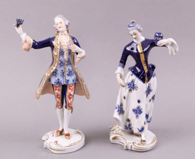 Figurenpaar, deutsches Porzellan, Marke Rudolstadt/ Volkstedt, - Porcelán, sklo a keramika