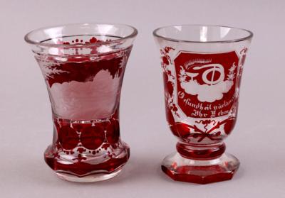 Sockelbecher/Fußbecher, 2. Hälfte 19. Jhdt., - Porcelain, glass and ceramics