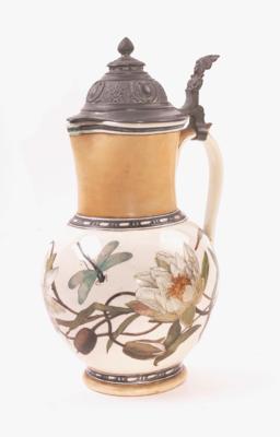 Dekorativer Henkelkrug, ungarische Keramik, Marke Pecs, - Jarní aukce