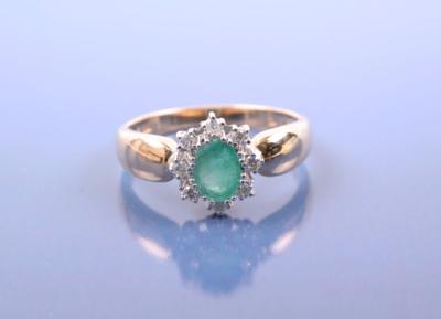 Brillant/Smaragddamenring - Jewellery, antiques and art