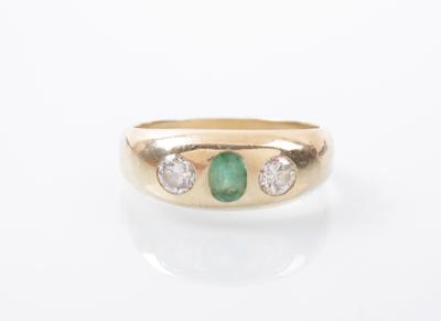 Brillant/Smaragd-Ring - Gioielli, arte e antiquariato