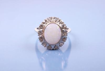 Diamantrauten/Opalring - Jewellery, antiques and art