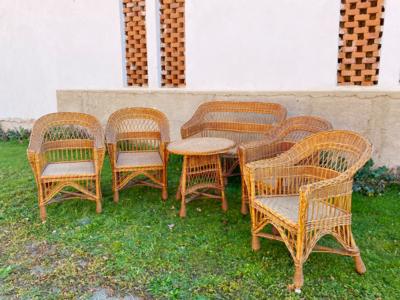 Wintergarten-Sitzgruppe, letztes Viertel 20. Jhdt., - Mobili da giardino e decorazioni