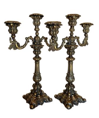 Paar Kerzenständer, in barockisierender Form, - Gioielli, arte e antiquariato