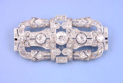 Altschliffbrillant Diamant Diamantrauten Brosche zus. ca. 2,50 ct - Schmuck und Uhren