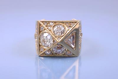 Brillant/Diamant-Ring zus. ca 6,50 ct - Klenoty a Hodinky