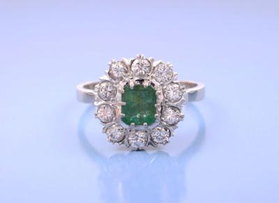 Brillant/Smaragd-Damenring - Jewellery and watches