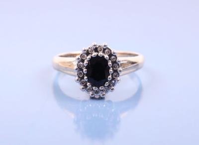 Diamant/Saphir-Damenring - Jewellery, antiques and art