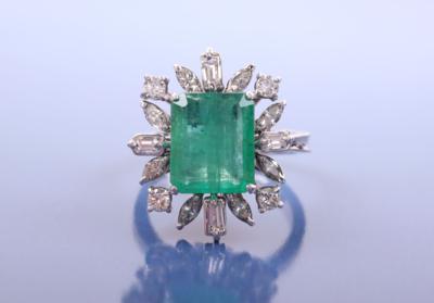 Brillant/Diamant/SmaragdDamenring - Jewellery, antiques and art
