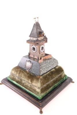 Modell vom Grazer Wahrzeichen"Uhrturm vom Schlossberg in Graz genau nach Original 1914" - Schmuck, Kunst & Antiquitäten