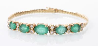 Brillant/Smaragd Armkette - Jewellery, antiques and art