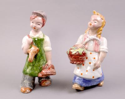 Figurenpaar "Blumenmädchen  &  Schuster", - Klenoty, umění a starožitnosti