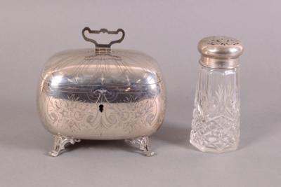 Zuckerdose/Zuckerstreuer, aus Silber (800 fein), - Gioielli, arte e antiquariato