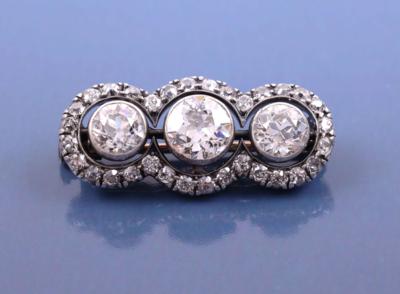 Altschliffbrillant/Diamantbrosche zus. ca. 2,90 ct - Jewellery, Works of Art and art